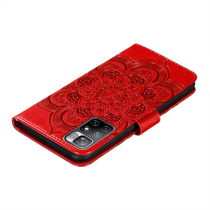 Sun Mandala Embossing Pattern Phone Leather Case with Holder & Card Slots & Wallet & Lanyard, For Xiaomi Redmi Note 11, For Xiaomi Redmi Note 11 Pro