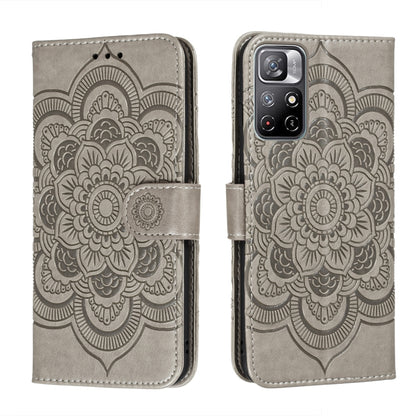Sun Mandala Embossing Pattern Phone Leather Case with Holder & Card Slots & Wallet & Lanyard, For Xiaomi Redmi Note 11, For Xiaomi Redmi Note 11 Pro