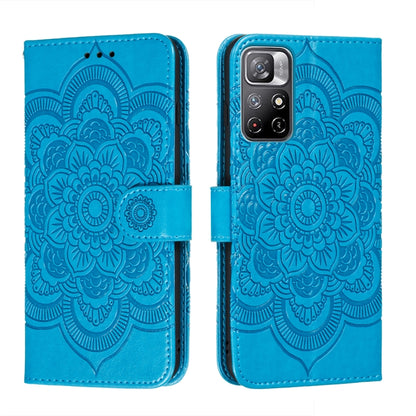 Sun Mandala Embossing Pattern Phone Leather Case with Holder & Card Slots & Wallet & Lanyard, For Xiaomi Redmi Note 11, For Xiaomi Redmi Note 11 Pro