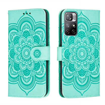 Sun Mandala Embossing Pattern Phone Leather Case with Holder & Card Slots & Wallet & Lanyard, For Xiaomi Redmi Note 11, For Xiaomi Redmi Note 11 Pro