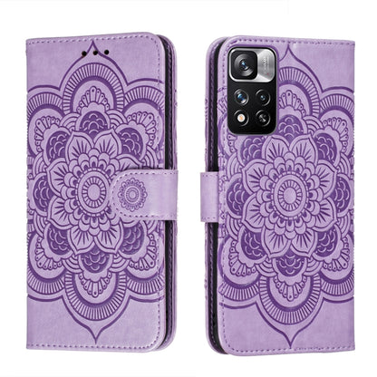 Sun Mandala Embossing Pattern Phone Leather Case with Holder & Card Slots & Wallet & Lanyard, For Xiaomi Redmi Note 11, For Xiaomi Redmi Note 11 Pro