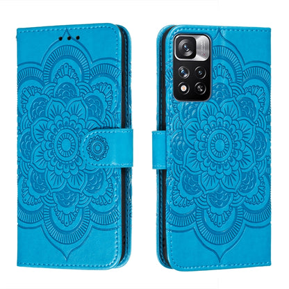 Sun Mandala Embossing Pattern Phone Leather Case with Holder & Card Slots & Wallet & Lanyard, For Xiaomi Redmi Note 11, For Xiaomi Redmi Note 11 Pro