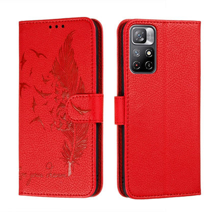 Feather Pattern Litchi Texture Leather Phone Case with Holder & Card Slots & Wallet, For Samsung Galaxy S22 5G, For Samsung Galaxy S22 Ultra 5G, For Samsung Galaxy S22+ 5G, For Xiaomi Redmi Note 11