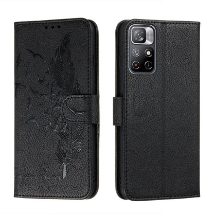 Feather Pattern Litchi Texture Leather Phone Case with Holder & Card Slots & Wallet, For Samsung Galaxy S22 5G, For Samsung Galaxy S22 Ultra 5G, For Samsung Galaxy S22+ 5G, For Xiaomi Redmi Note 11
