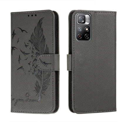 Feather Pattern Litchi Texture Leather Phone Case with Holder & Card Slots & Wallet, For Samsung Galaxy S22 5G, For Samsung Galaxy S22 Ultra 5G, For Samsung Galaxy S22+ 5G, For Xiaomi Redmi Note 11