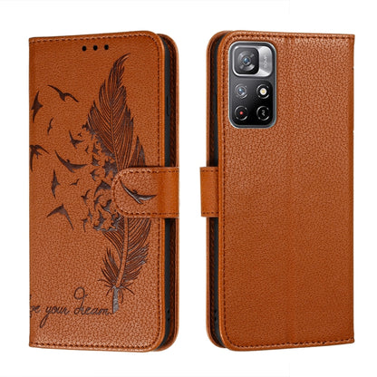 Feather Pattern Litchi Texture Leather Phone Case with Holder & Card Slots & Wallet, For Samsung Galaxy S22 5G, For Samsung Galaxy S22 Ultra 5G, For Samsung Galaxy S22+ 5G, For Xiaomi Redmi Note 11