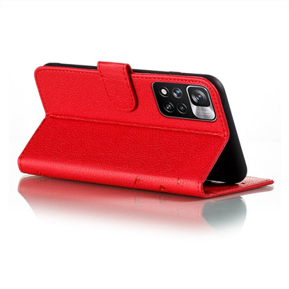 Feather Pattern Litchi Texture Leather Phone Case with Holder & Card Slots & Wallet, For Xiaomi Redmi Note 11 Pro