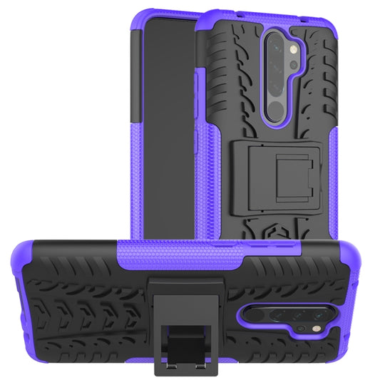 Tire Texture Shockproof TPU+PC Protective Case with Holder, For OPPO Realme 5 Pro, For OPPO Realme 5, For OPPO Realme X, For OPPO Realme 3, For OPPO Realme C2, For OPPO Reno2, For OPPO Realme 3 Pro, For Xiaomi Redmi Note 8 Pro, For Xiaomi Redmi Note 8 ...