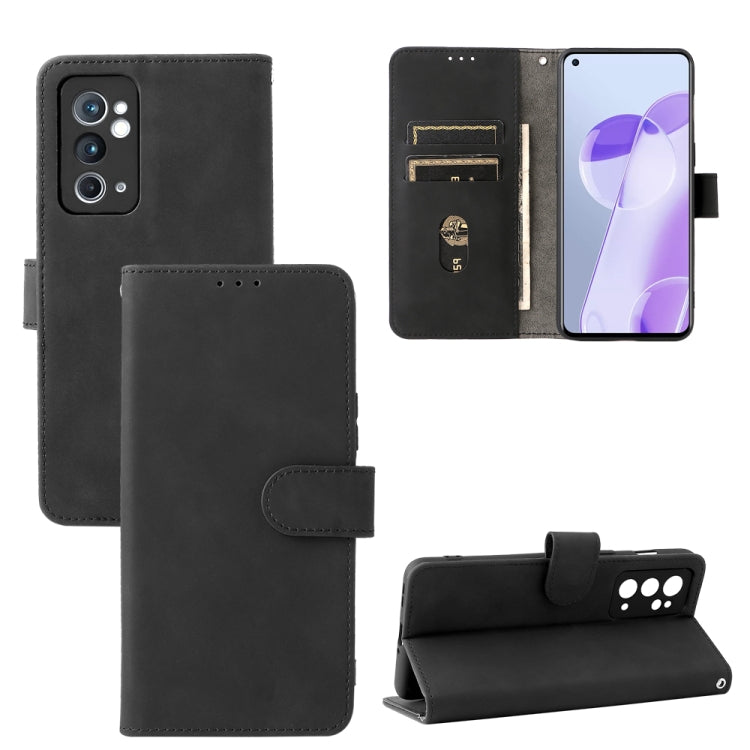Solid Color Skin Feel Magnetic Buckle Horizontal Flip Calf Texture PU Leather Phone Case, For OnePlus 9RT 5G
