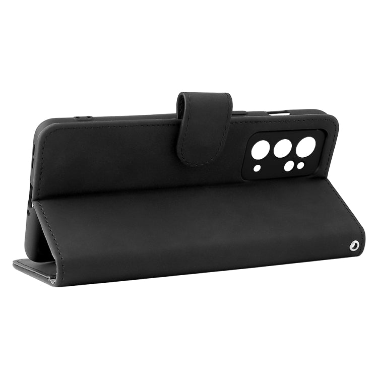 Solid Color Skin Feel Magnetic Buckle Horizontal Flip Calf Texture PU Leather Phone Case, For OnePlus 9RT 5G