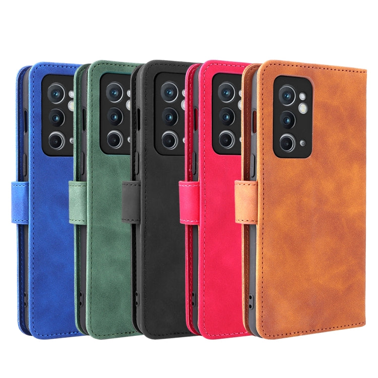 Solid Color Skin Feel Magnetic Buckle Horizontal Flip Calf Texture PU Leather Phone Case, For OnePlus 9RT 5G