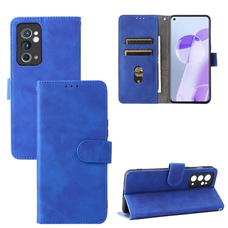 Solid Color Skin Feel Magnetic Buckle Horizontal Flip Calf Texture PU Leather Phone Case, For OnePlus 9RT 5G