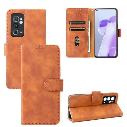 Solid Color Skin Feel Magnetic Buckle Horizontal Flip Calf Texture PU Leather Phone Case, For OnePlus 9RT 5G