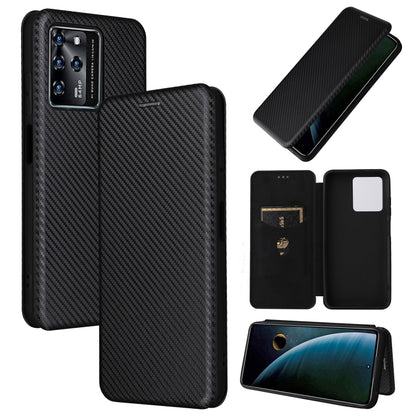 Carbon Fiber Texture Magnetic Horizontal Flip PU Phone Case, For Xiaomi Redmi Note 11 Pro / Note 11 Pro+, For ZTE Blade V30