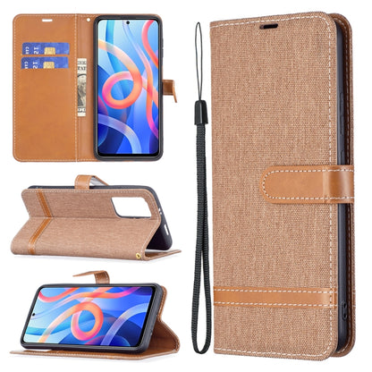 Color Matching Denim Texture Leather Phone Case with Holder & Card Slots & Wallet & Lanyard, For Xiaomi Redmi Note 11 5G