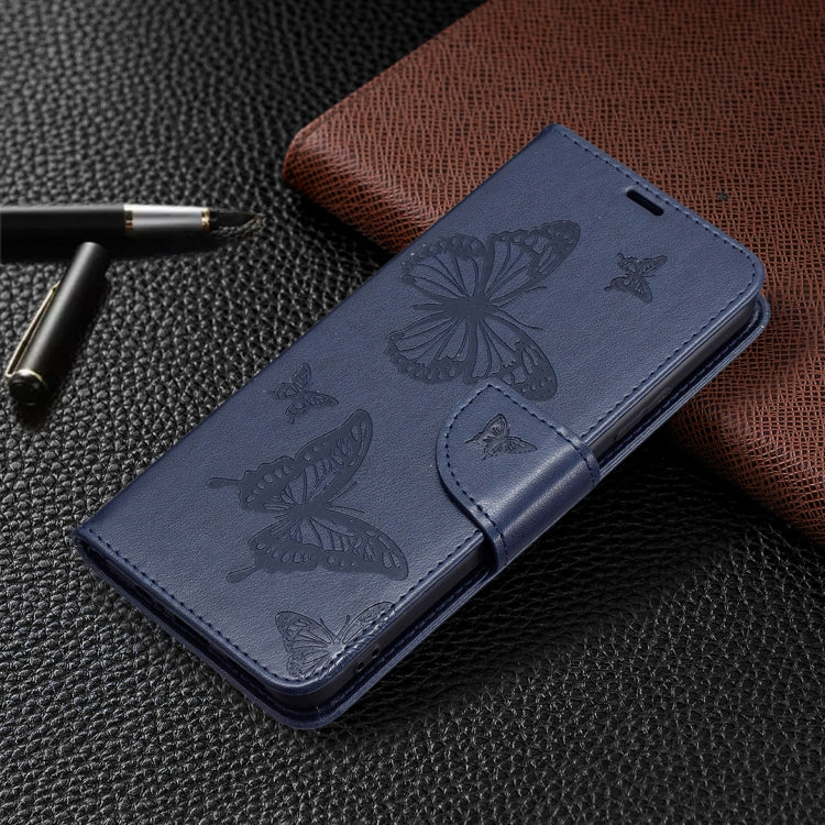 Two Butterflies Embossing Pattern Horizontal Flip Leather Phone Case with Holder & Card Slot & Wallet & Lanyard, For Xiaomi Redmi Note 11 5G, For Samsung Galaxy S22+ 5G, For Samsung Galaxy S22 Ultra 5G, For Samsung Galaxy S22 5G