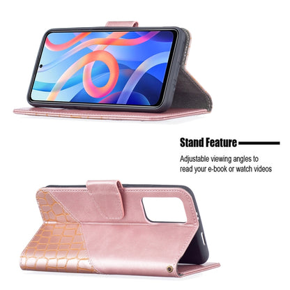 Matching Color Crocodile Texture Horizontal Flip Leather Phone Case with Wallet & Holder & Card Slots, For Xiaomi Redmi Note 11 5G