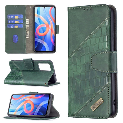 Matching Color Crocodile Texture Horizontal Flip Leather Phone Case with Wallet & Holder & Card Slots, For Xiaomi Redmi Note 11 5G