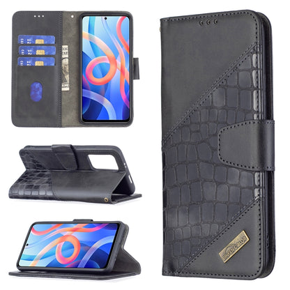 Matching Color Crocodile Texture Horizontal Flip Leather Phone Case with Wallet & Holder & Card Slots, For Xiaomi Redmi Note 11 5G