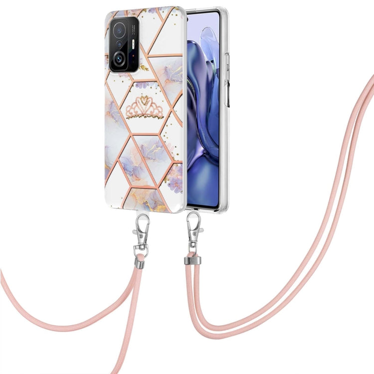 Electroplating Splicing Marble Flower TPU Phone Case with Lanyard, For Xiaomi Mi 11T / Mi 11T Pro, For Xiaomi Redmi 10, For Samsung Galaxy A13 5G