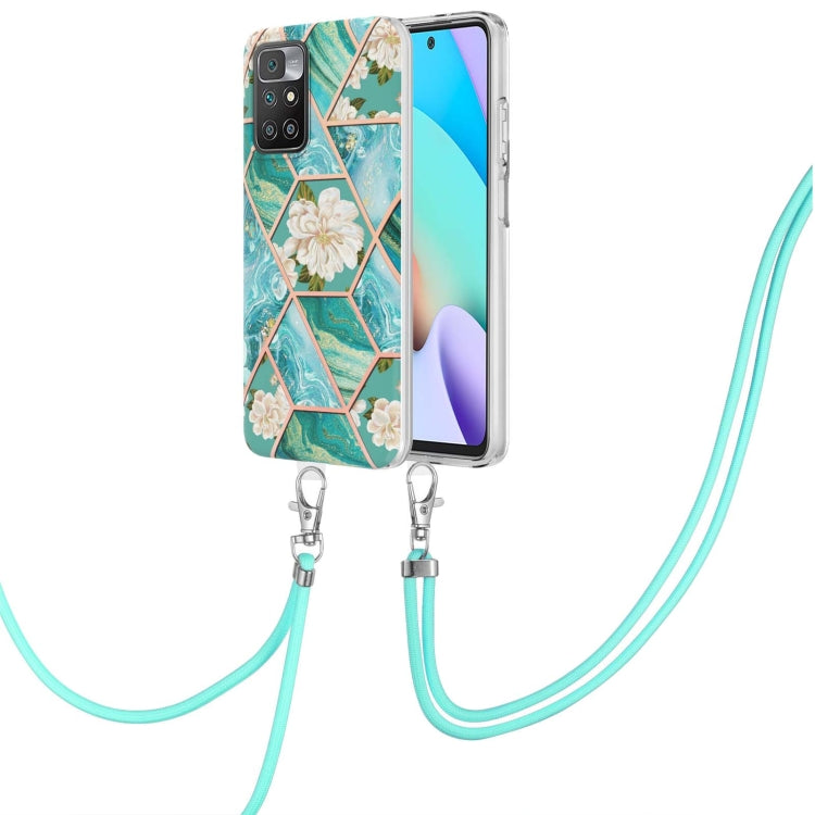 Electroplating Splicing Marble Flower TPU Phone Case with Lanyard, For Xiaomi Mi 11T / Mi 11T Pro, For Xiaomi Redmi 10, For Samsung Galaxy A13 5G