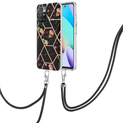 Electroplating Splicing Marble Flower TPU Phone Case with Lanyard, For Xiaomi Mi 11T / Mi 11T Pro, For Xiaomi Redmi 10, For Samsung Galaxy A13 5G