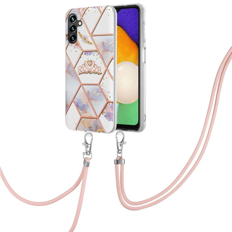 Electroplating Splicing Marble Flower TPU Phone Case with Lanyard, For Xiaomi Mi 11T / Mi 11T Pro, For Xiaomi Redmi 10, For Samsung Galaxy A13 5G
