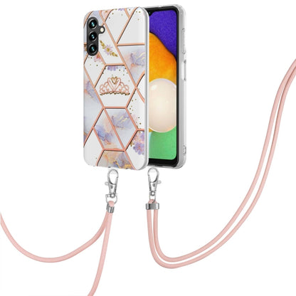 Electroplating Splicing Marble Flower TPU Phone Case with Lanyard, For Xiaomi Mi 11T / Mi 11T Pro, For Xiaomi Redmi 10, For Samsung Galaxy A13 5G
