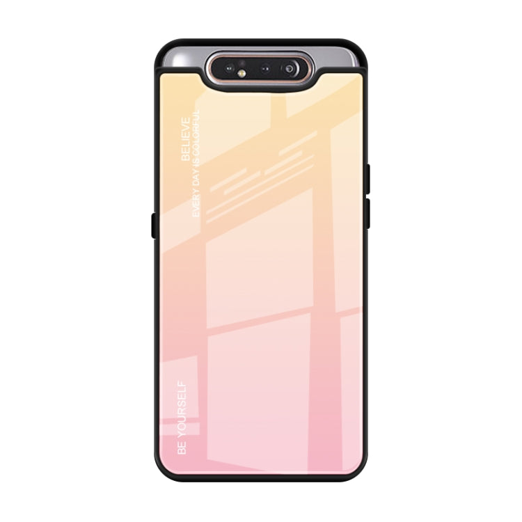 Gradient Color Glass Case, For Galaxy A80, For OPPO A9 (2020), For OPPO F3