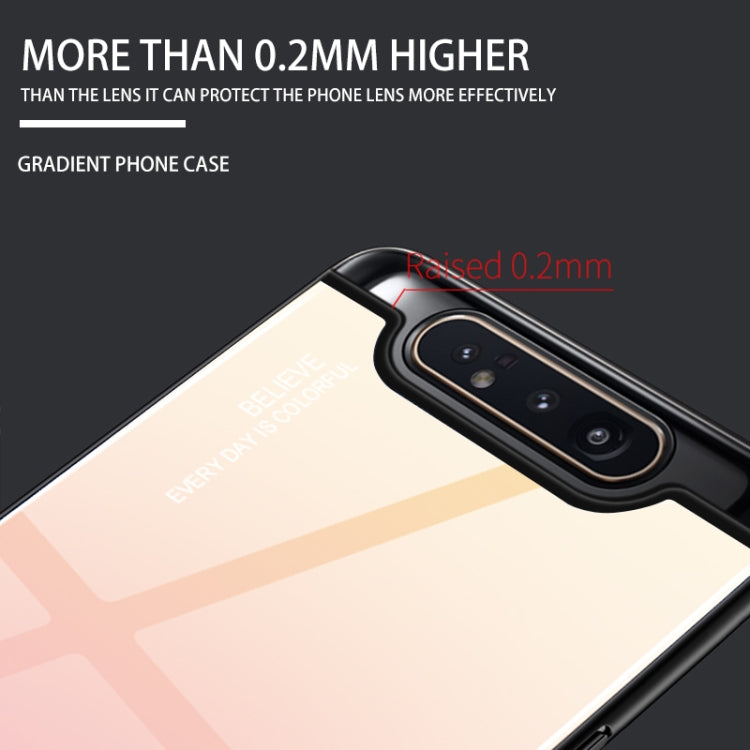 Gradient Color Glass Case, For Galaxy A80, For OPPO A9 (2020), For OPPO F3