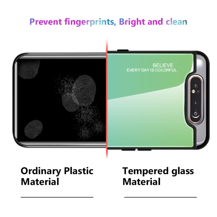 Gradient Color Glass Case, For Galaxy A80, For OPPO A9 (2020), For OPPO F3