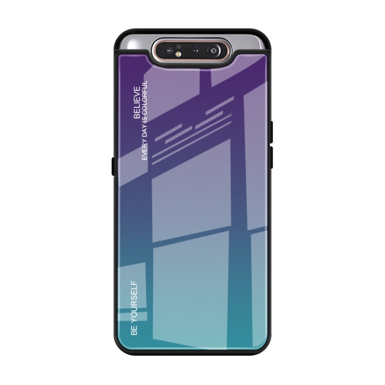 Gradient Color Glass Case, For Galaxy A80, For OPPO A9 (2020), For OPPO F3