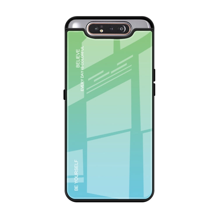 Gradient Color Glass Case, For Galaxy A80, For OPPO A9 (2020), For OPPO F3