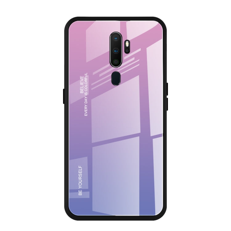 Gradient Color Glass Case, For Galaxy A80, For OPPO A9 (2020), For OPPO F3