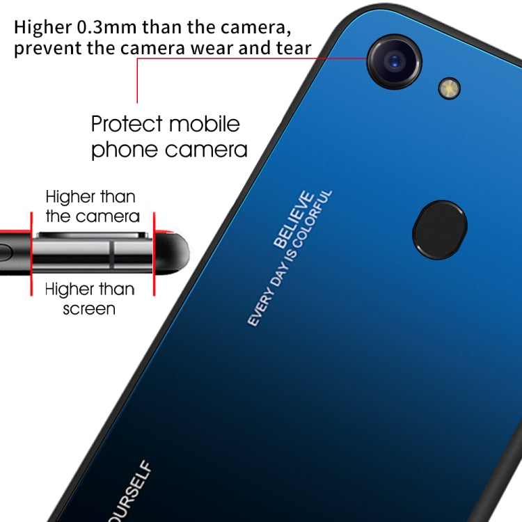 Gradient Color Glass Case, For OPPO F5, For Vivo V7, For Vivo V11