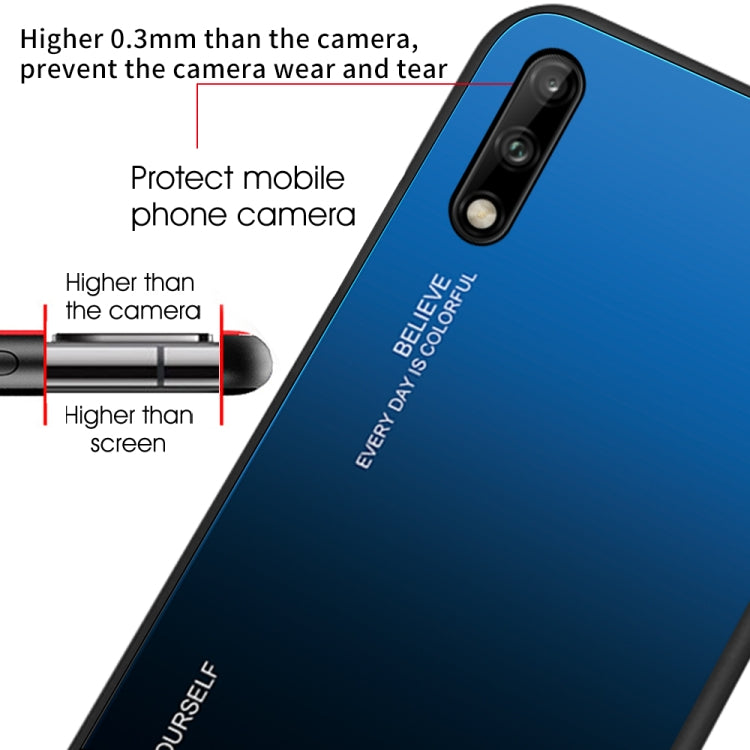 Gradient Color Glass Case, For Huawei Enjoy 10, For Galaxy A90 5G, For Xiaomi Mi CC9 Pro