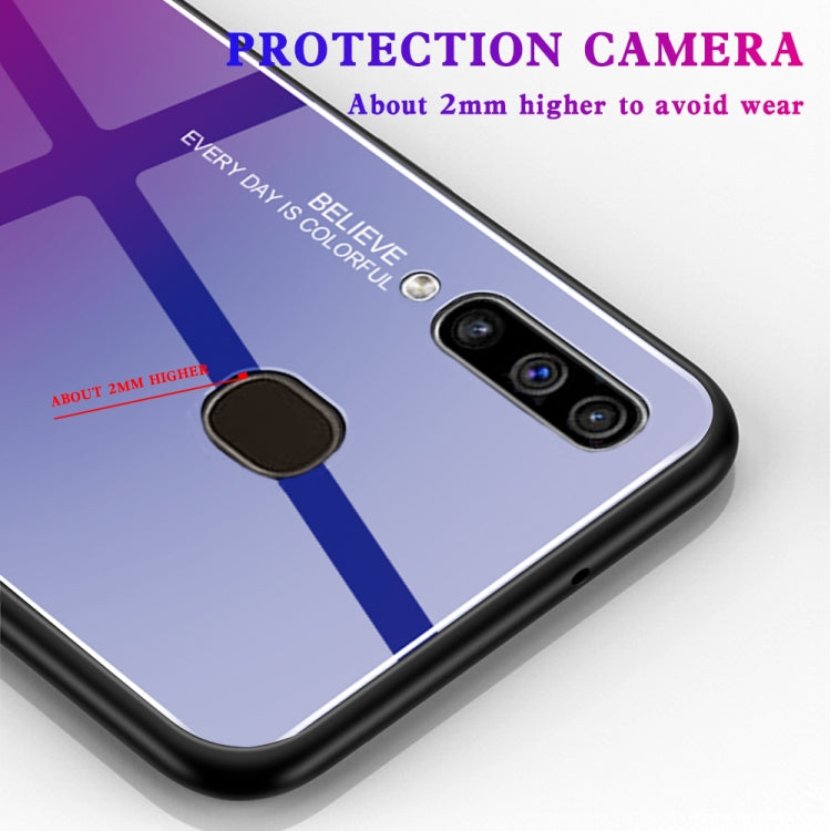 Gradient Color Glass Case, For Galaxy A60, For Galaxy A70, For Galaxy M10