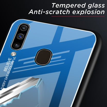 Gradient Color Glass Case, For Galaxy A60, For Galaxy A70, For Galaxy M10