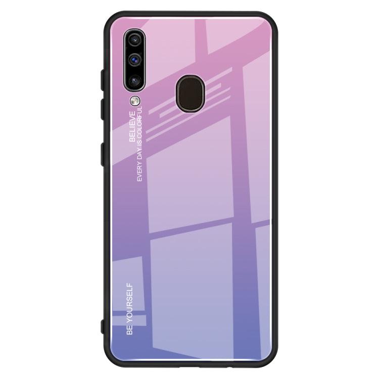 Gradient Color Glass Case, For Galaxy A60, For Galaxy A70, For Galaxy M10