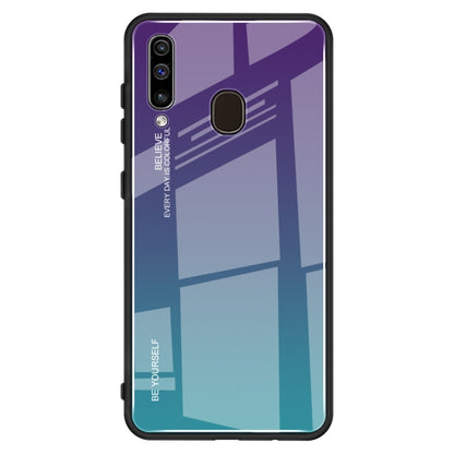 Gradient Color Glass Case, For Galaxy A60, For Galaxy A70, For Galaxy M10