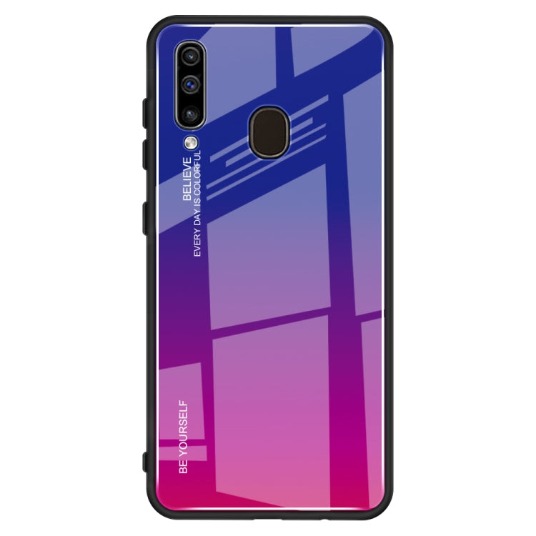 Gradient Color Glass Case, For Galaxy A60, For Galaxy A70, For Galaxy M10