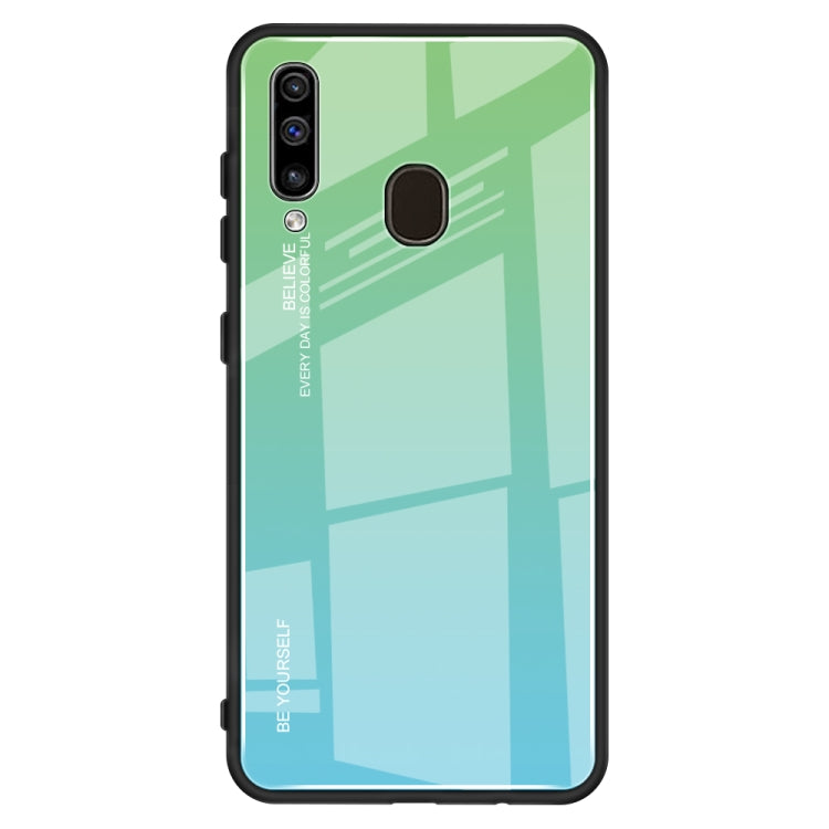 Gradient Color Glass Case, For Galaxy A60, For Galaxy A70, For Galaxy M10