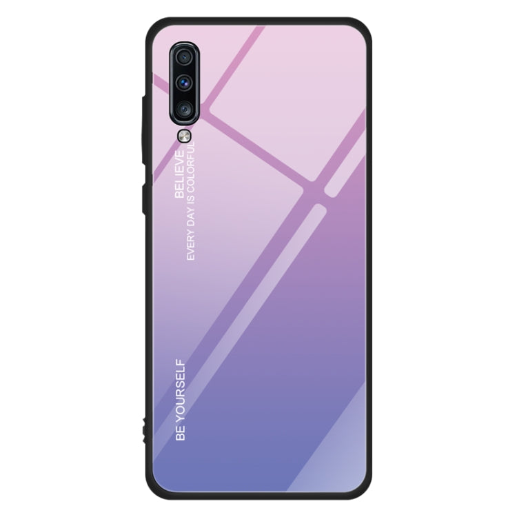 Gradient Color Glass Case, For Galaxy A60, For Galaxy A70, For Galaxy M10