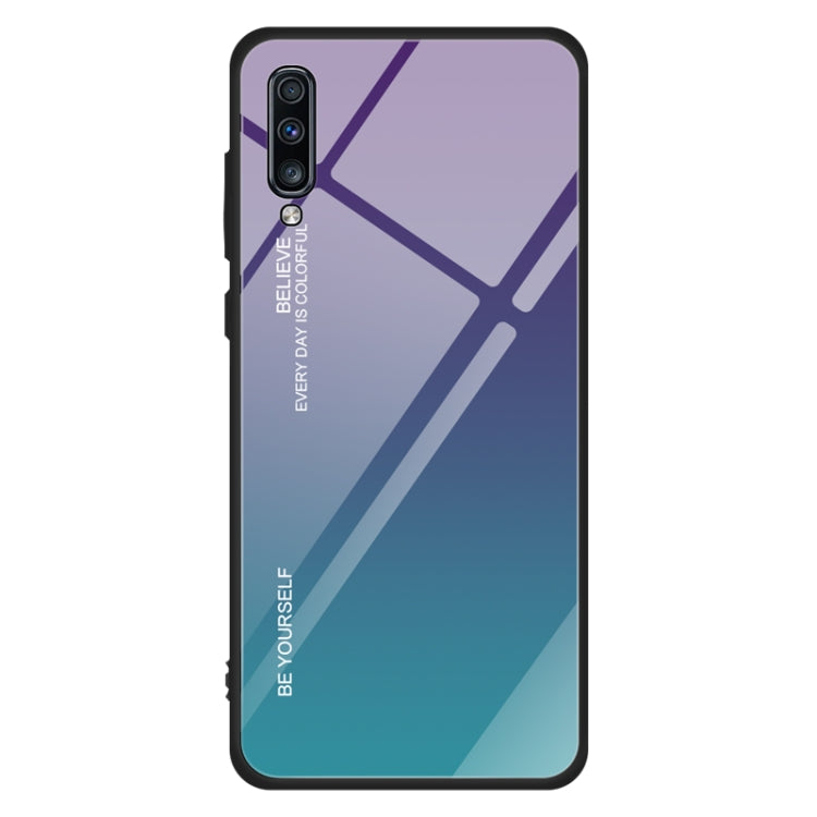 Gradient Color Glass Case, For Galaxy A60, For Galaxy A70, For Galaxy M10