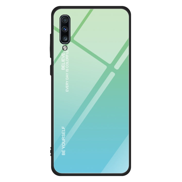 Gradient Color Glass Case, For Galaxy A60, For Galaxy A70, For Galaxy M10