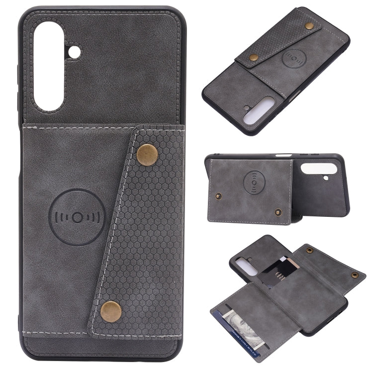 Double Buckle PU + TPU Magnetic Phone Case, For Samsung Galaxy A13 5G