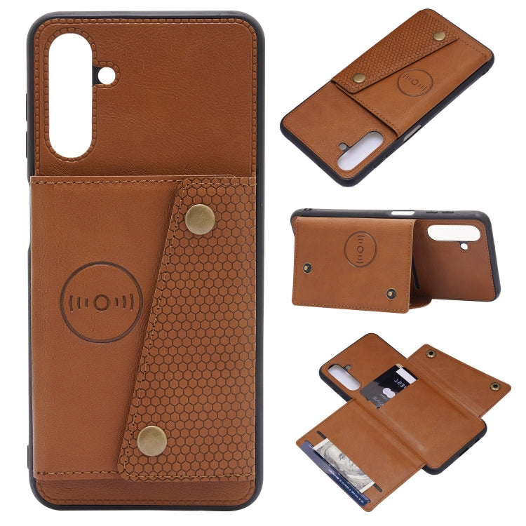 Double Buckle PU + TPU Magnetic Phone Case, For Samsung Galaxy A13 5G