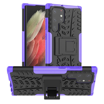 Tire Texture TPU + PC Phone Case with Holder, For Xiaomi Mi 11T, For Nokia G300, For Samsung Galaxy S22 Ultra 5G
