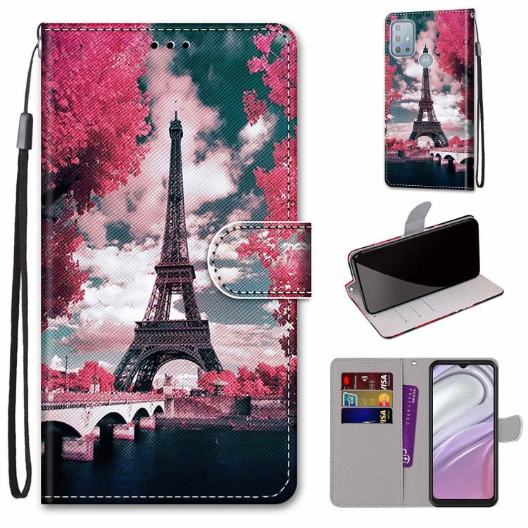 Coloured Drawing Cross Texture Horizontal Flip Leather Phone Case with Holder & Card Slots & Wallet & Lanyard, For Motorola Moto G10/G20/G30
