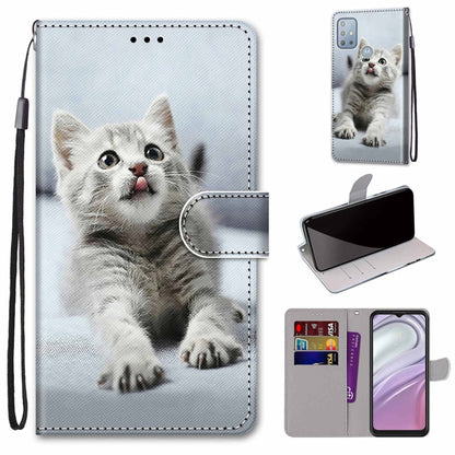 Coloured Drawing Cross Texture Horizontal Flip Leather Phone Case with Holder & Card Slots & Wallet & Lanyard, For Motorola Moto G10/G20/G30